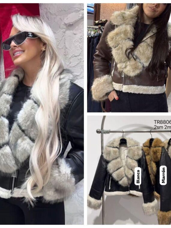 Cazadora pelito cierre lateral