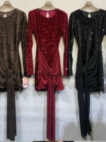 Vestido lentejuelas lazo