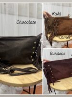 Bolso cuadrado flequitos piel vuelta