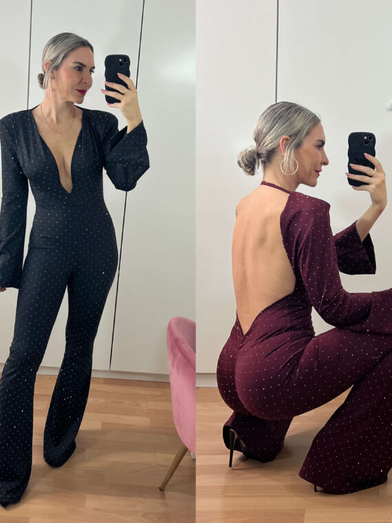 Mono manga larga strass