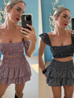 Faldita pantalón vichy