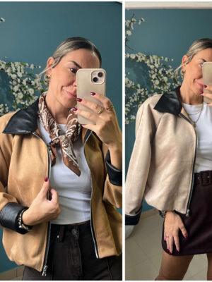 Bomber antelina cuello polipiel