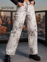 Pantalon wide leg print