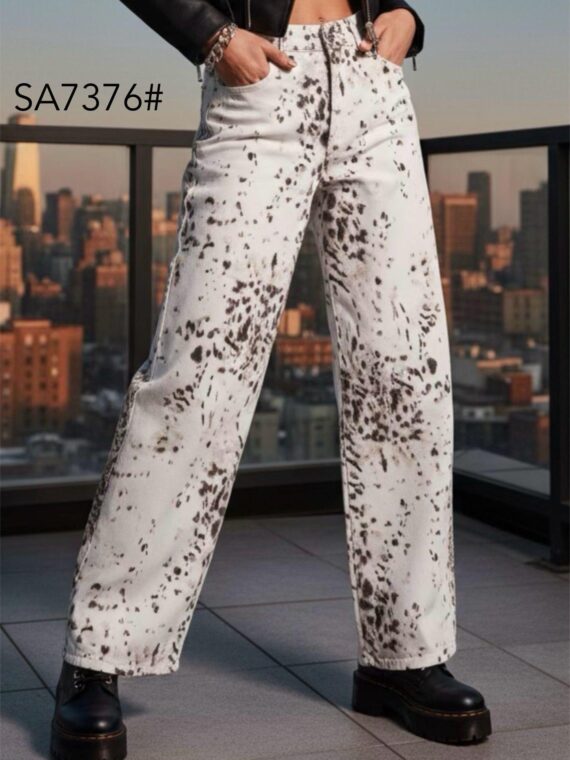 Pantalon wide leg print