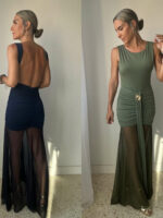 Vestido rosetón
