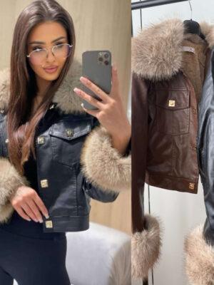 Chaqueta polipiel forrada pelito