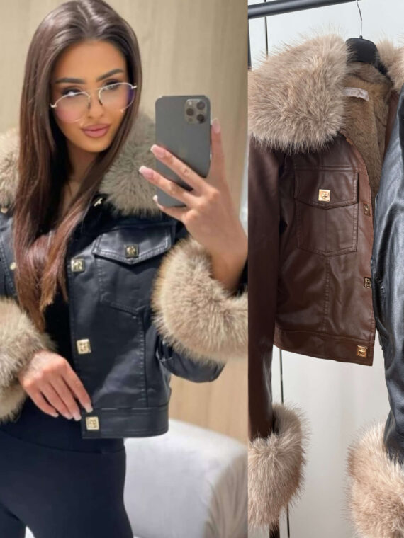 Chaqueta polipiel forrada pelito