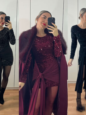 Vestido lentejuelas lazo