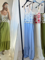 Vestido croché tejido combinado