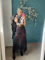 Falda larga encaje