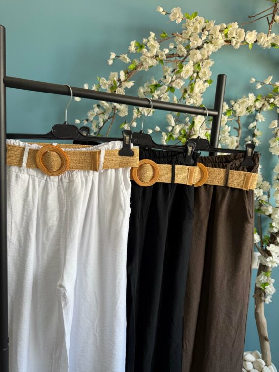 Pantalón linoso con cinturón