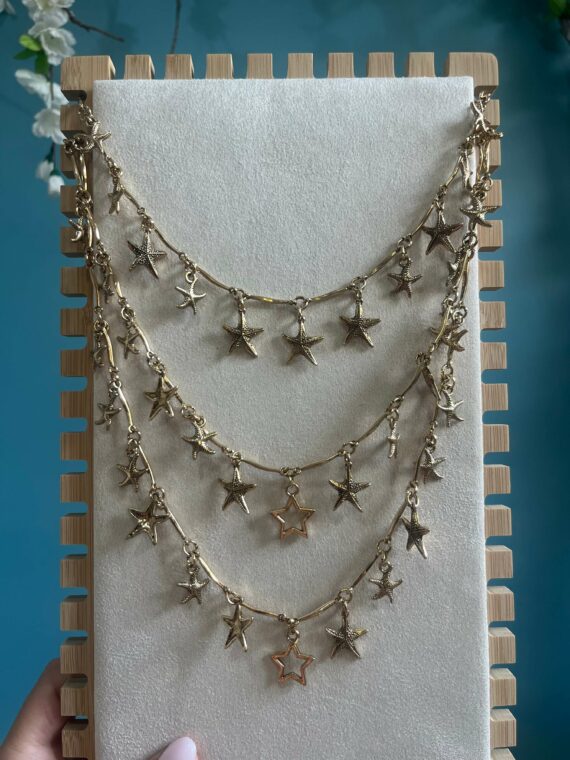 Collar triple estrellas