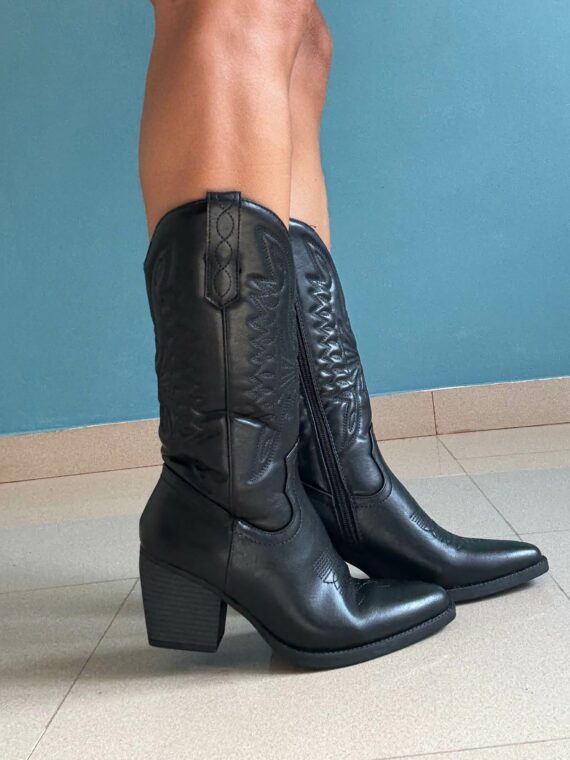 Bota cow negro