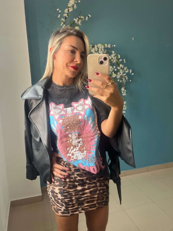 Falda tul animal print