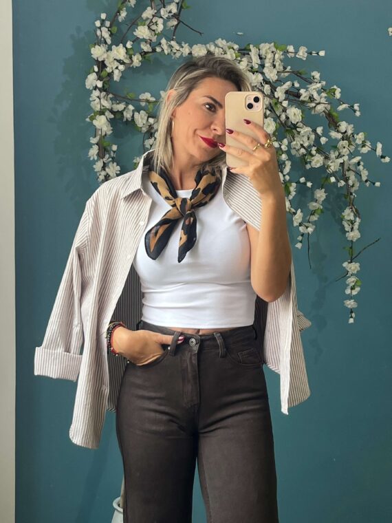 Camisa navy marrón