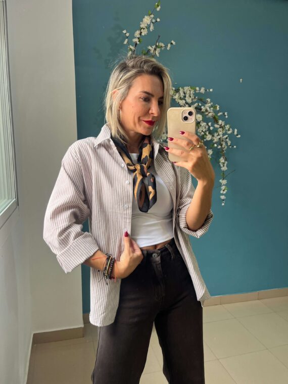 Camisa navy marrón
