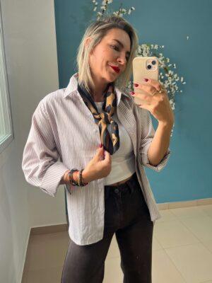 Camisa navy marrón