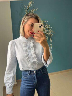 Camisa chorrera navy