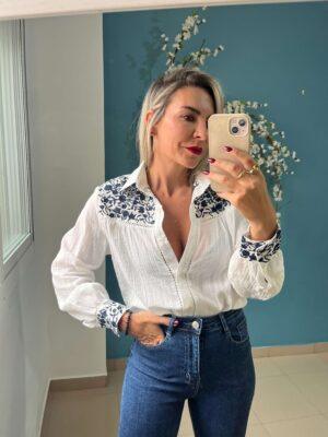 Camisa bordados bambula