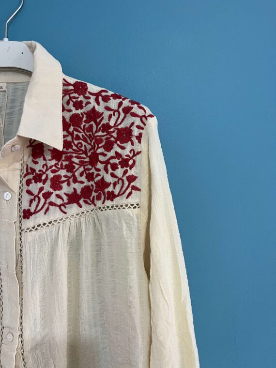 Camisa bordados bambula