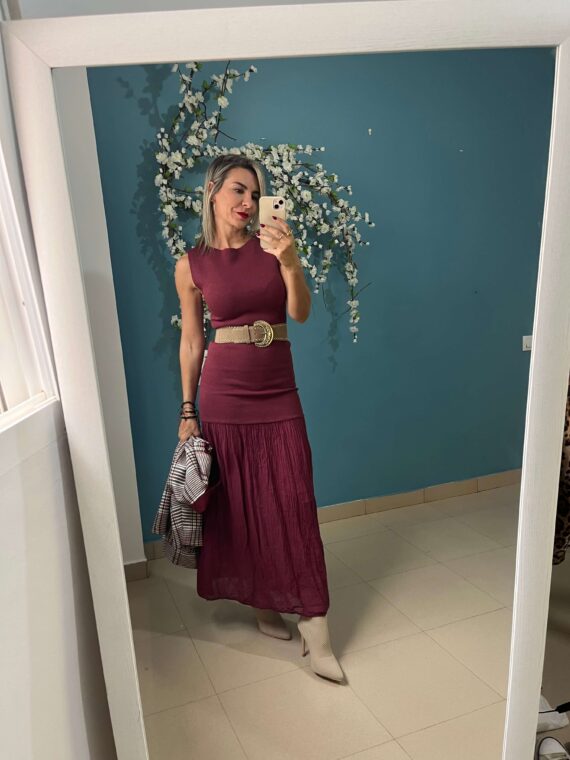 Vestido punto bambula combinado