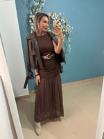 Vestido punto bambula combinado