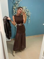 Vestido punto bambula combinado