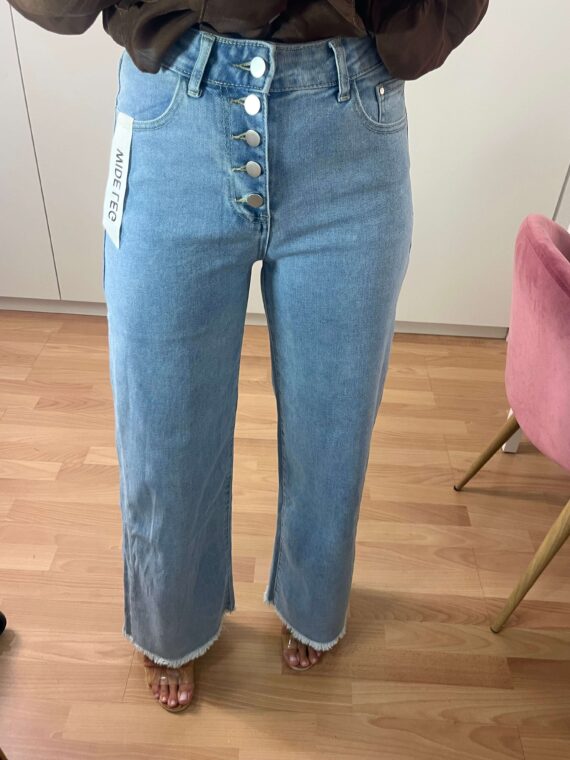 Jean wide leg abotonado