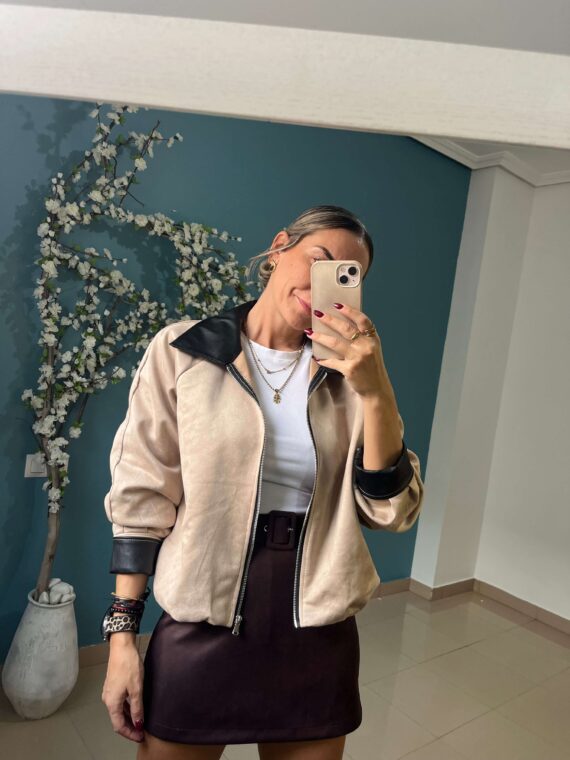 Bomber antelina cuello polipiel