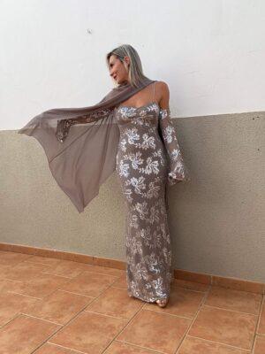 Vestido flor lentejuela