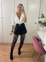 Falda pantalón plisada chocolate