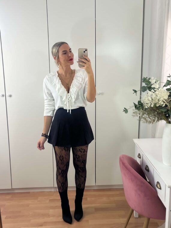 Falda pantalón plisada chocolate