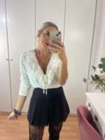 Falda pantalón plisada chocolate