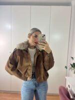 Bomber Antelina pelo en el cuello