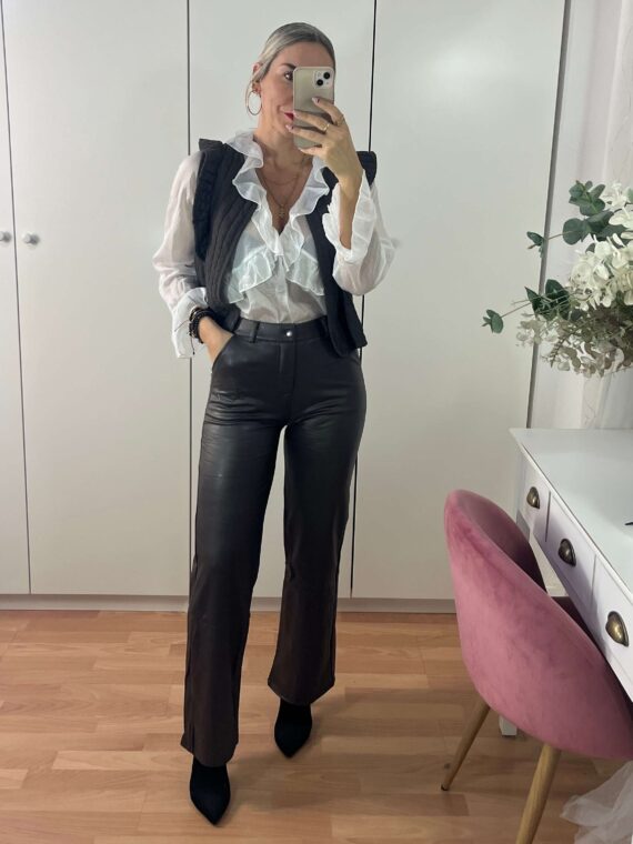 Pantalón cropped polipiel