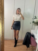 Falda polipiel detalle cinturón