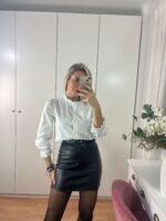 Camisa cuello tirilla media manga