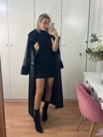 Gabardina polipiel cuello pelito