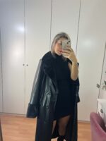 Gabardina polipiel cuello pelito