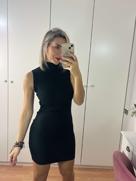 Vestido canalé sin mangas