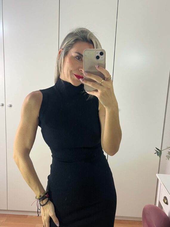 Vestido canalé sin mangas