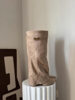 Bota polaina beige antelina