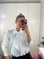 Camisa lazo manga francesa