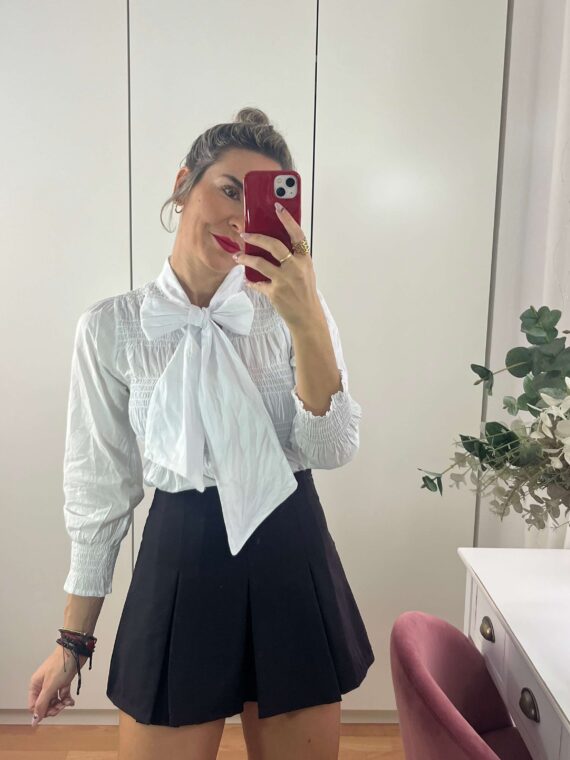 Camisa lazo manga francesa