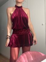 Vetido terciopelo espalda descubierta