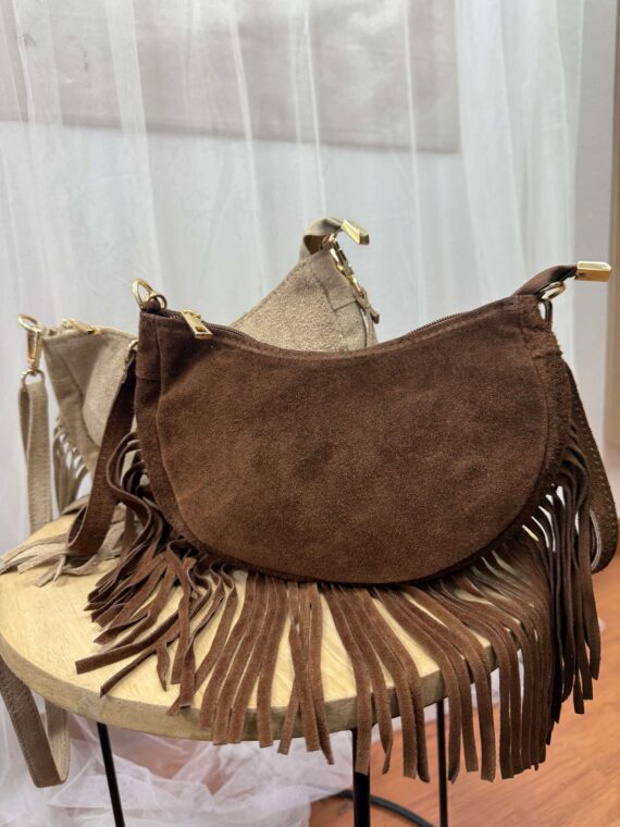 Bolso piel vuelta flecos