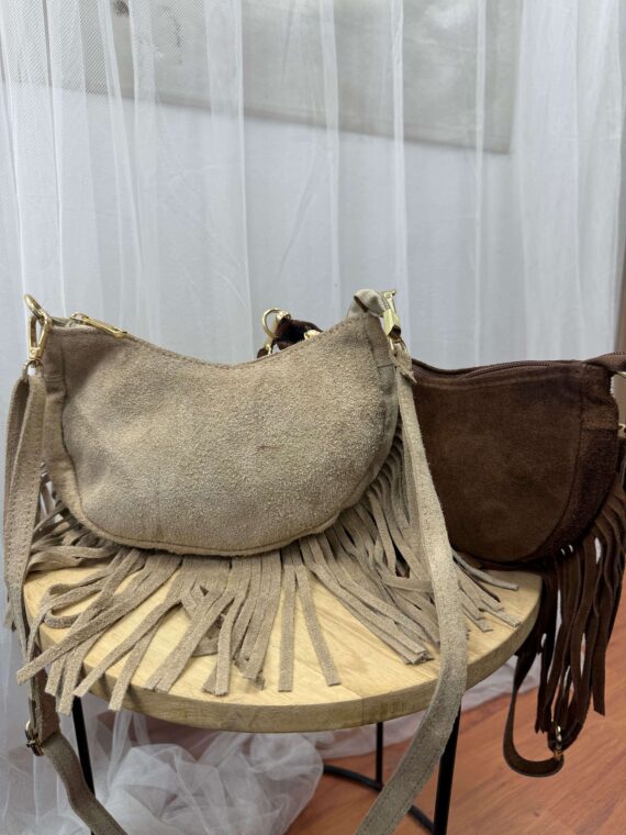 Bolso piel vuelta flecos