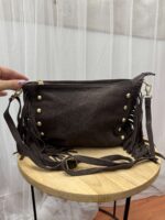 Bolso cuadrado flequitos piel vuelta