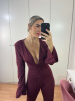 Mono manga larga strass