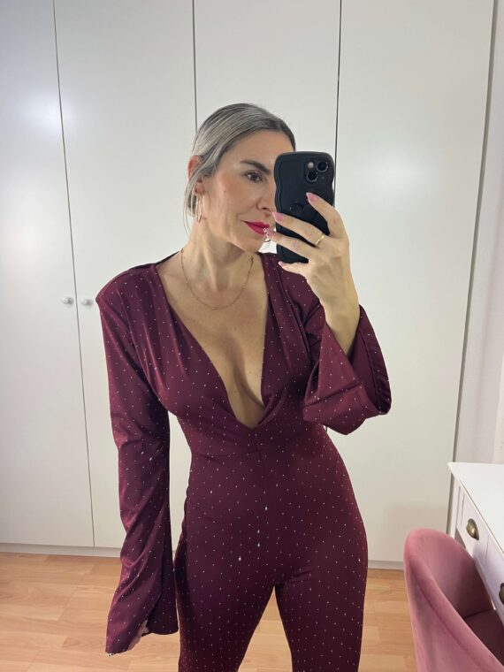 Mono manga larga strass